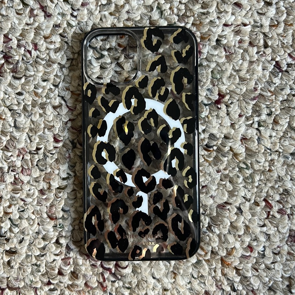 Kate spade iPhone 14 case in black leopard